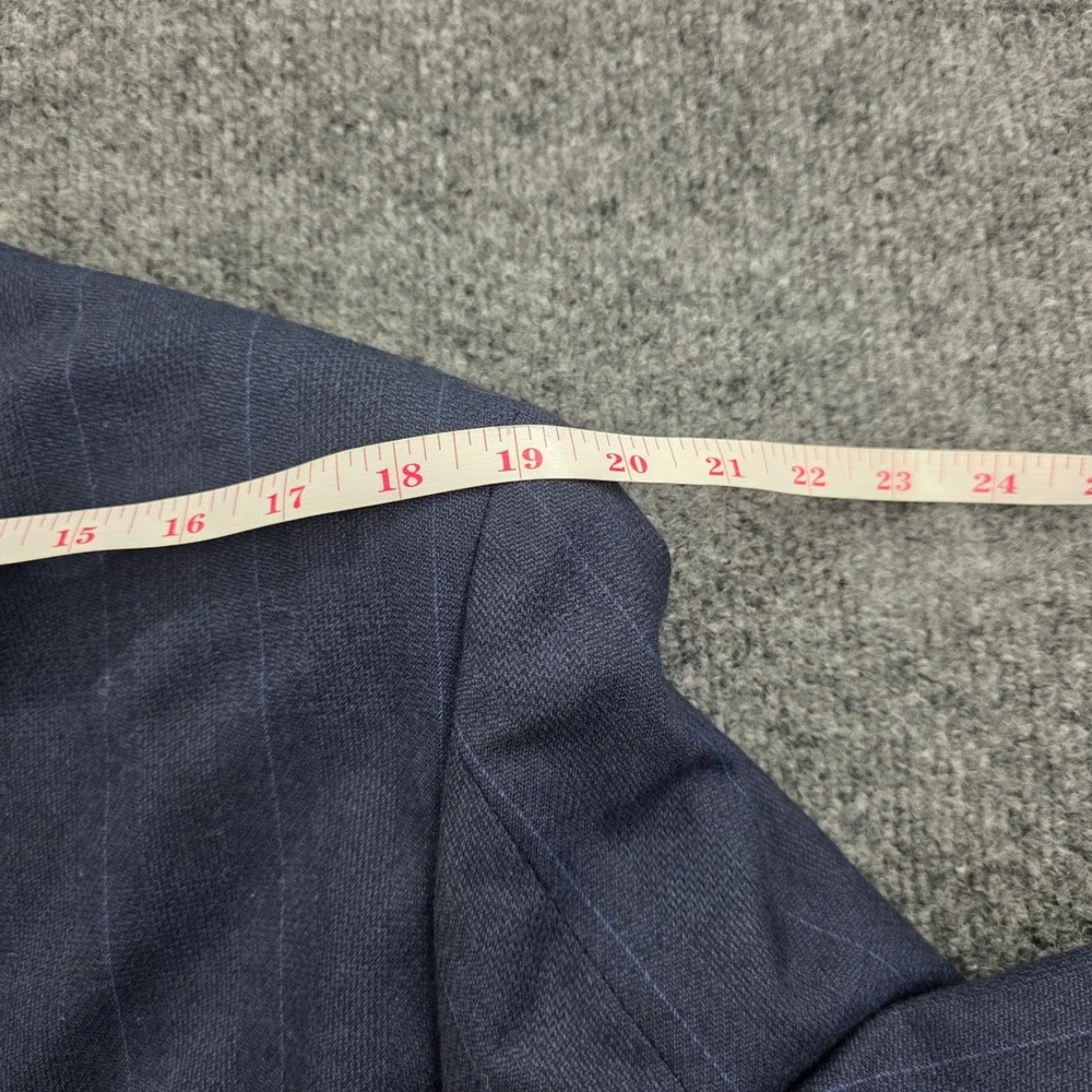Yves Saint Laurent Blazer Mens Vintage Pinstripe Wool Suit Jacket‎ Navy France